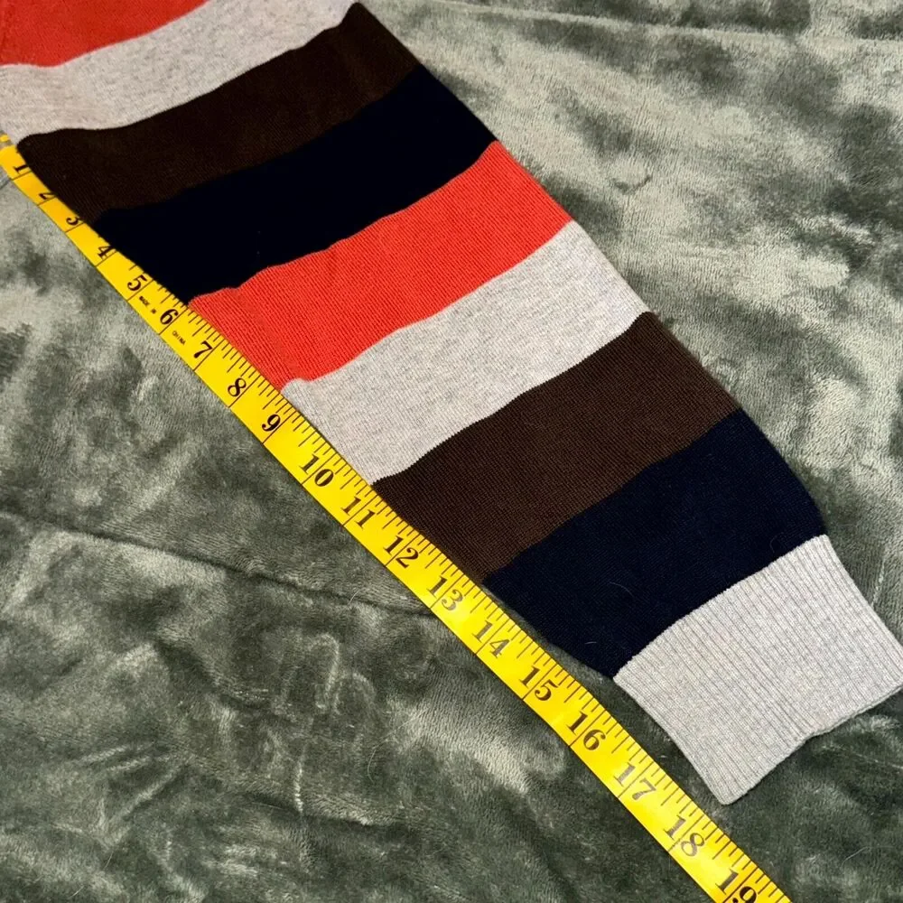 Old Navy Sweater Men's Large Multicolor Striped 100% Cotton Long Sleeve Pullover